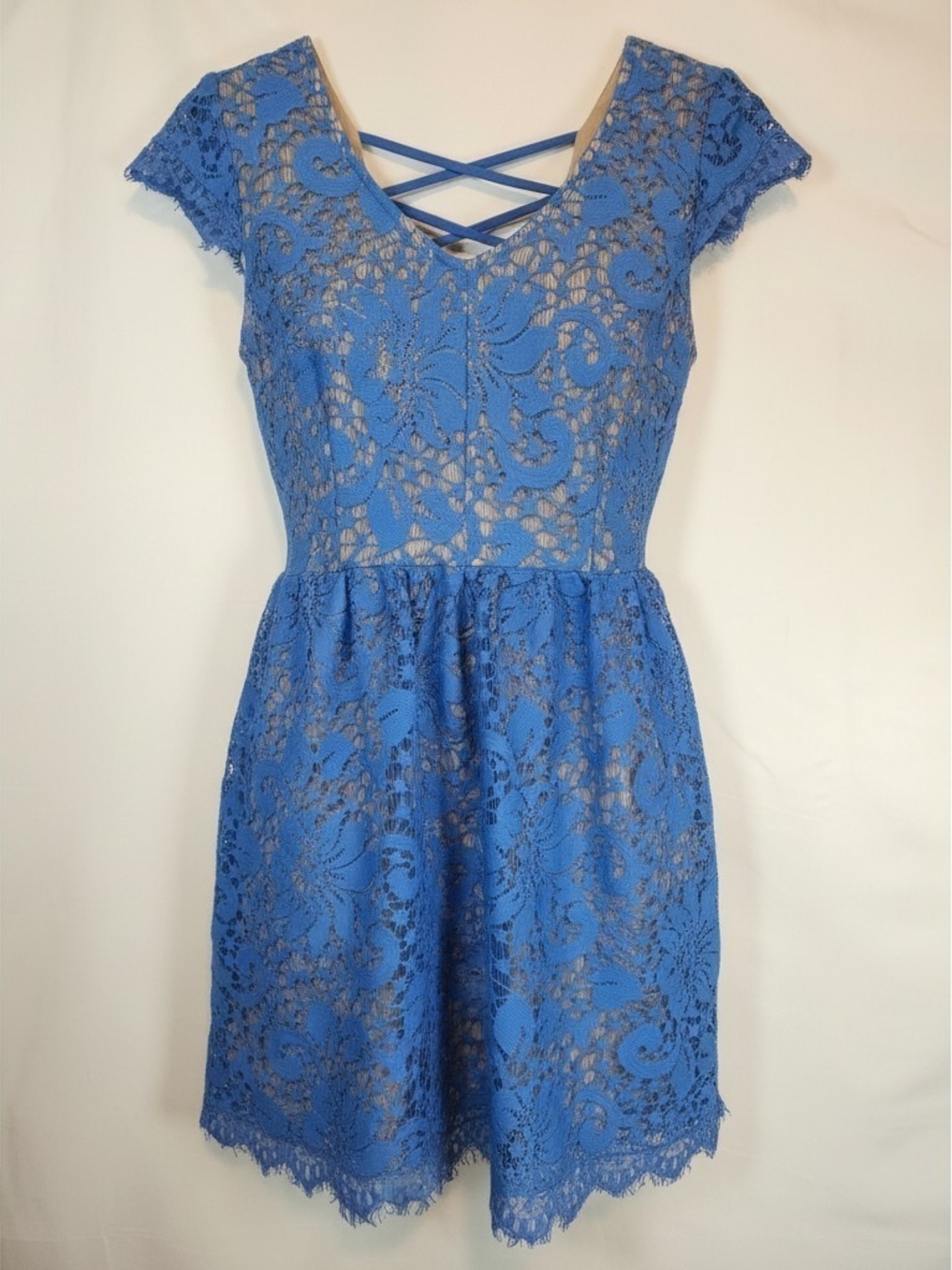 Speechless Blue Lace Mini Dress